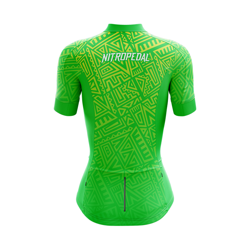 Women's Tribal Design Cycling Jersey - Green – Nitropedal Cycling