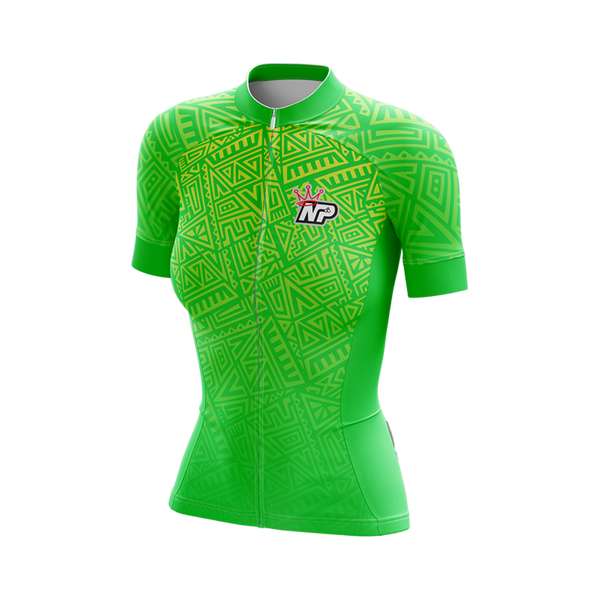 Women's Tribal Design Cycling Kit - Green