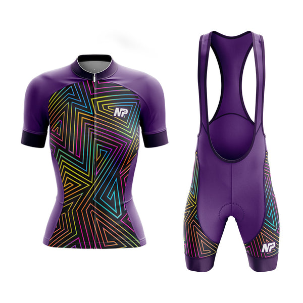 Women's Purple Neon Cycling Kit