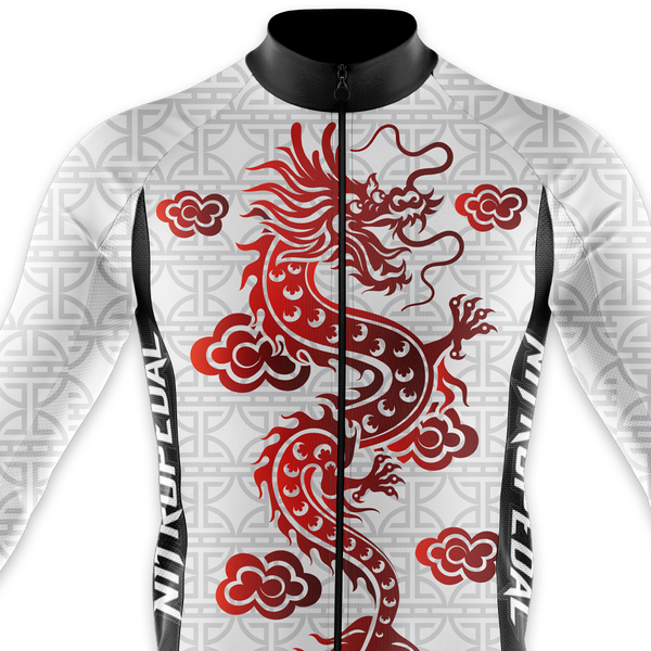 White Shaolin Dragon Long Sleeve Jersey