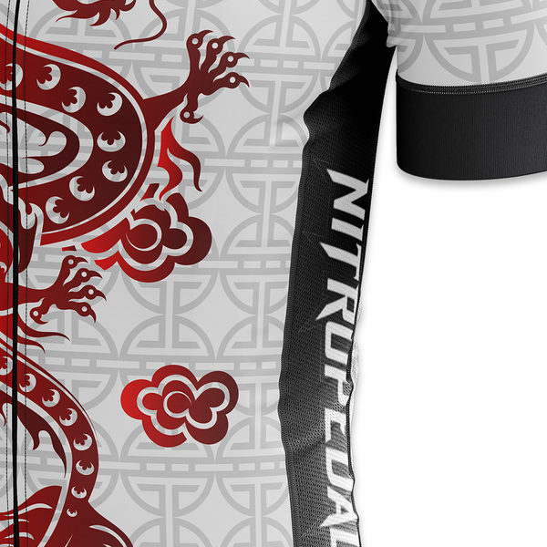 White Shaolin Dragon Cycling Kit
